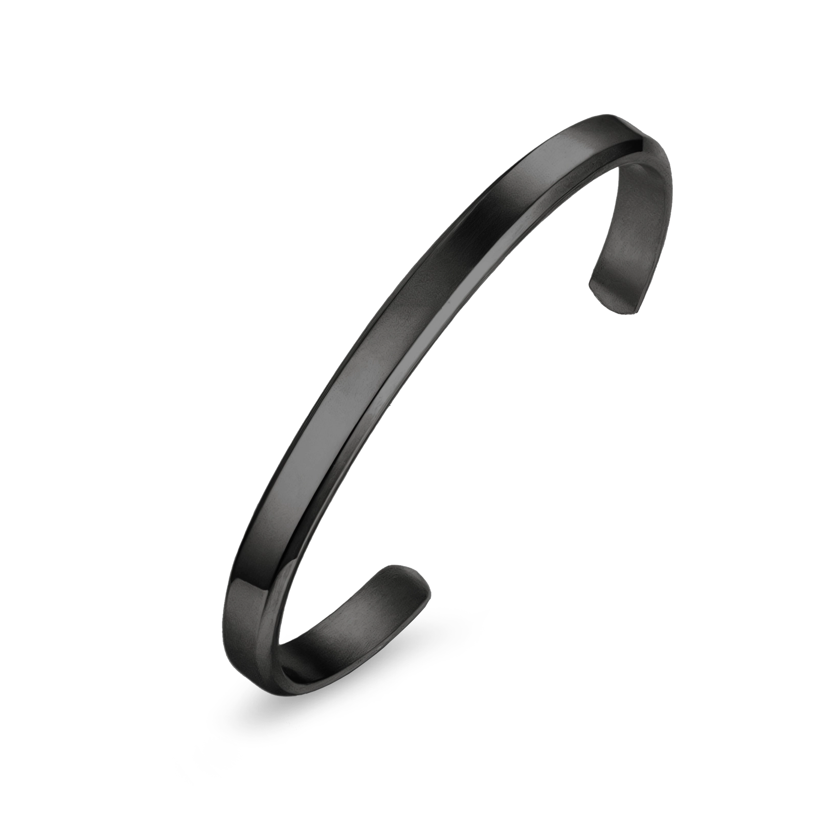Men’s luxury brushed cuff bracelet 6.5mm with Black Rhodium Plated finish, Julivno