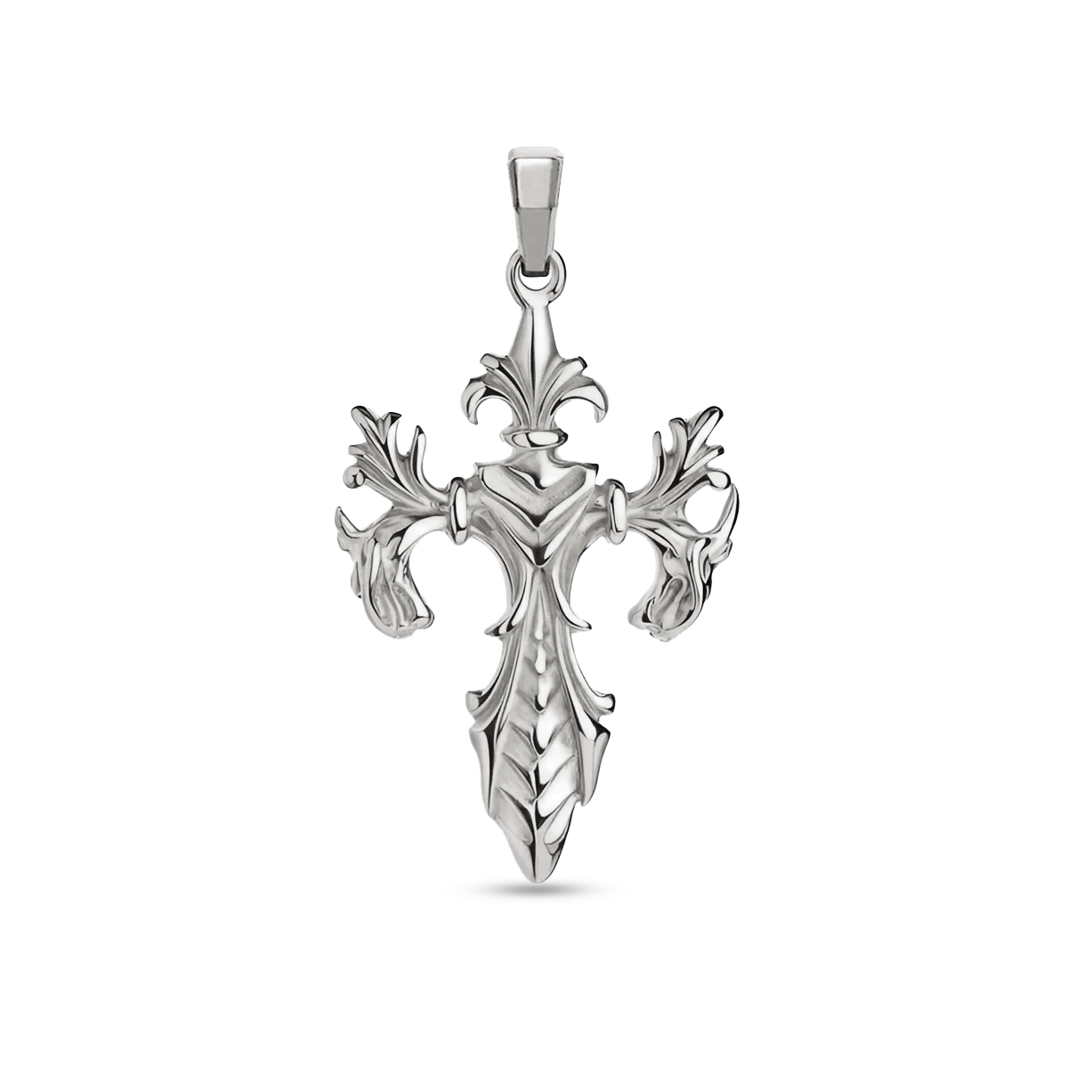 SPIRITUAL CROSS PENDANT - WHITE GOLD