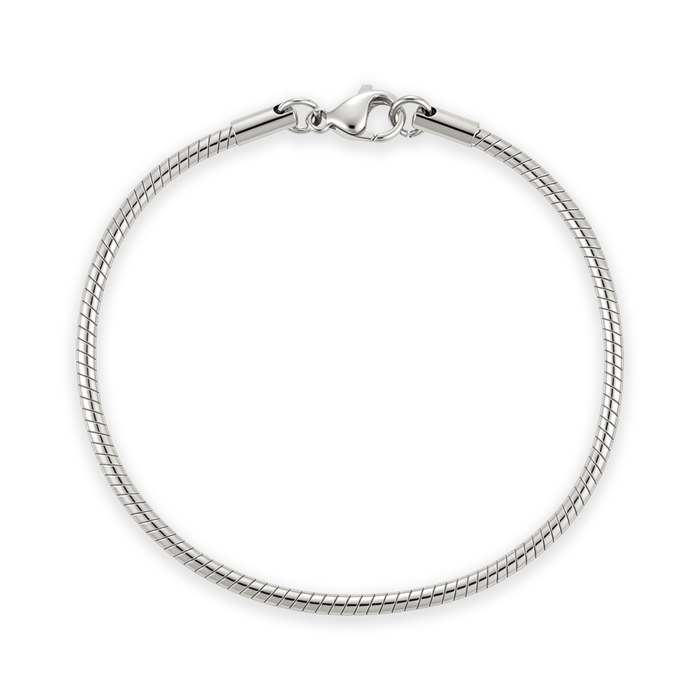 White Gold Plated Snake Bracelet premium men’s luxury snake chain bracelet front view