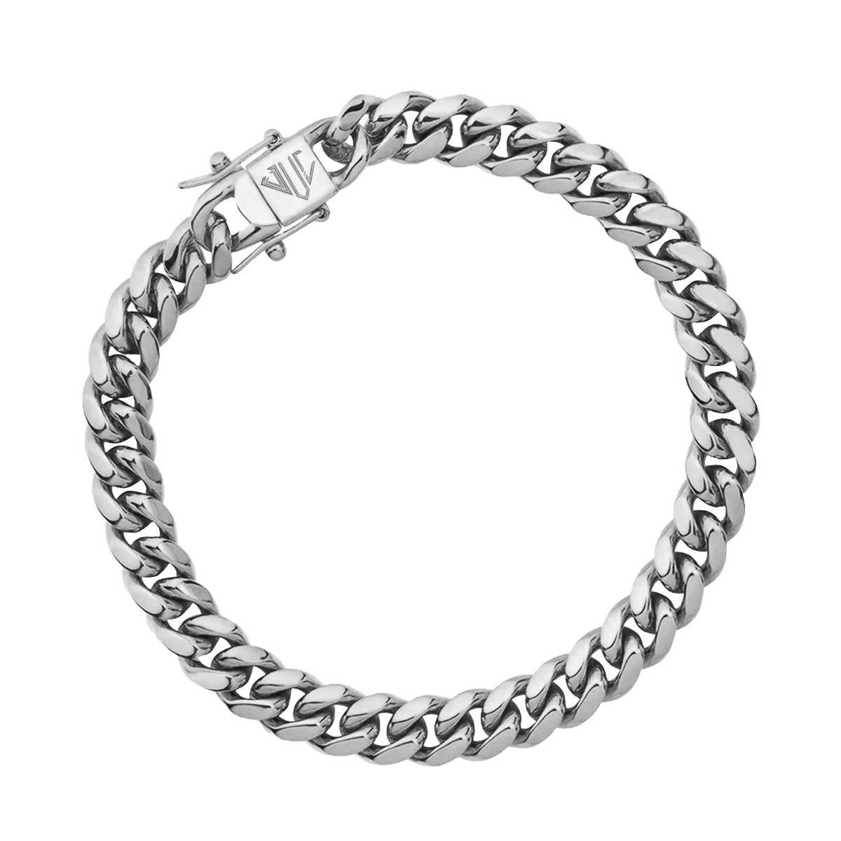 MIAMI CUBAN LINK BRACELET - WHITE GOLD (8MM)