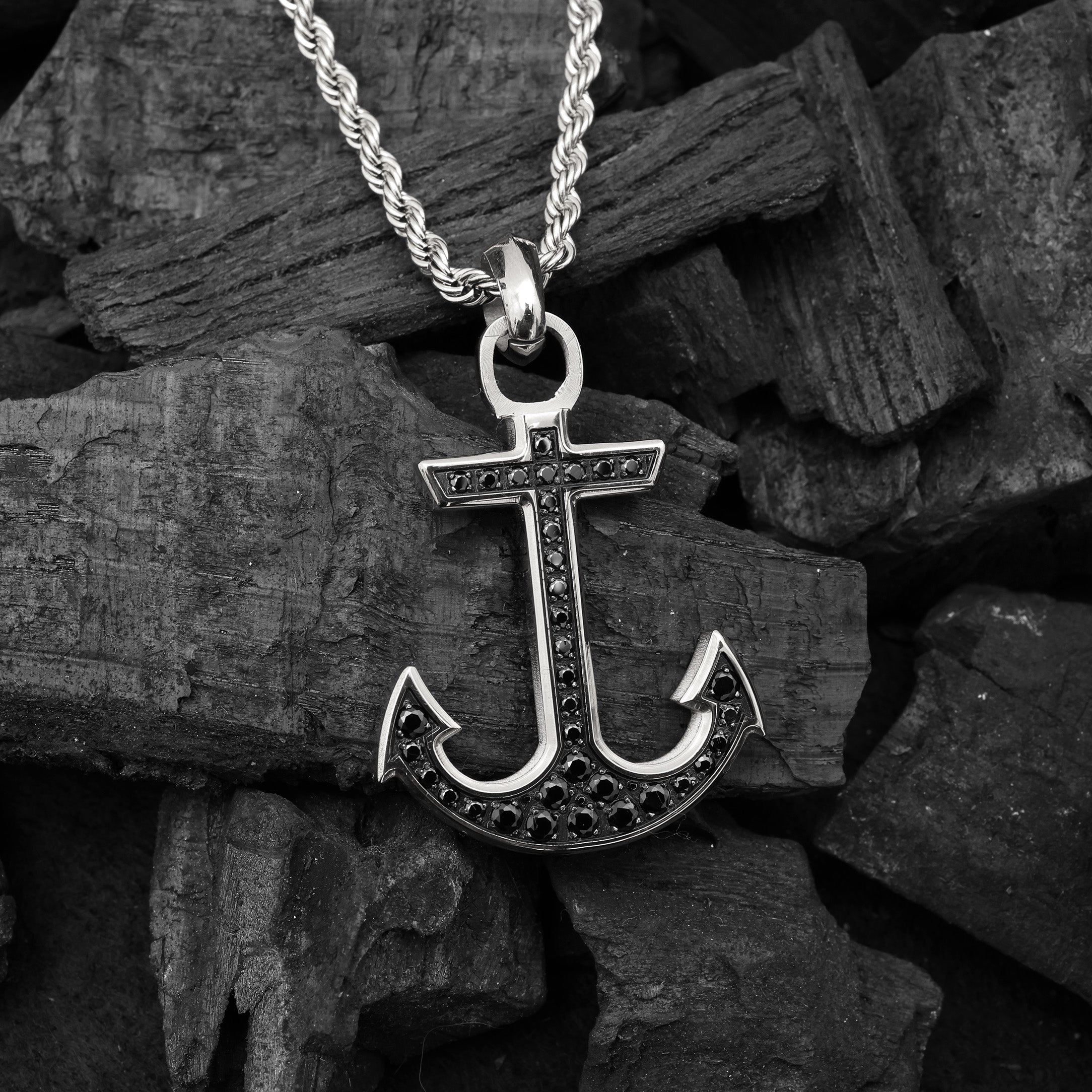 Diamond Anchor Pendant