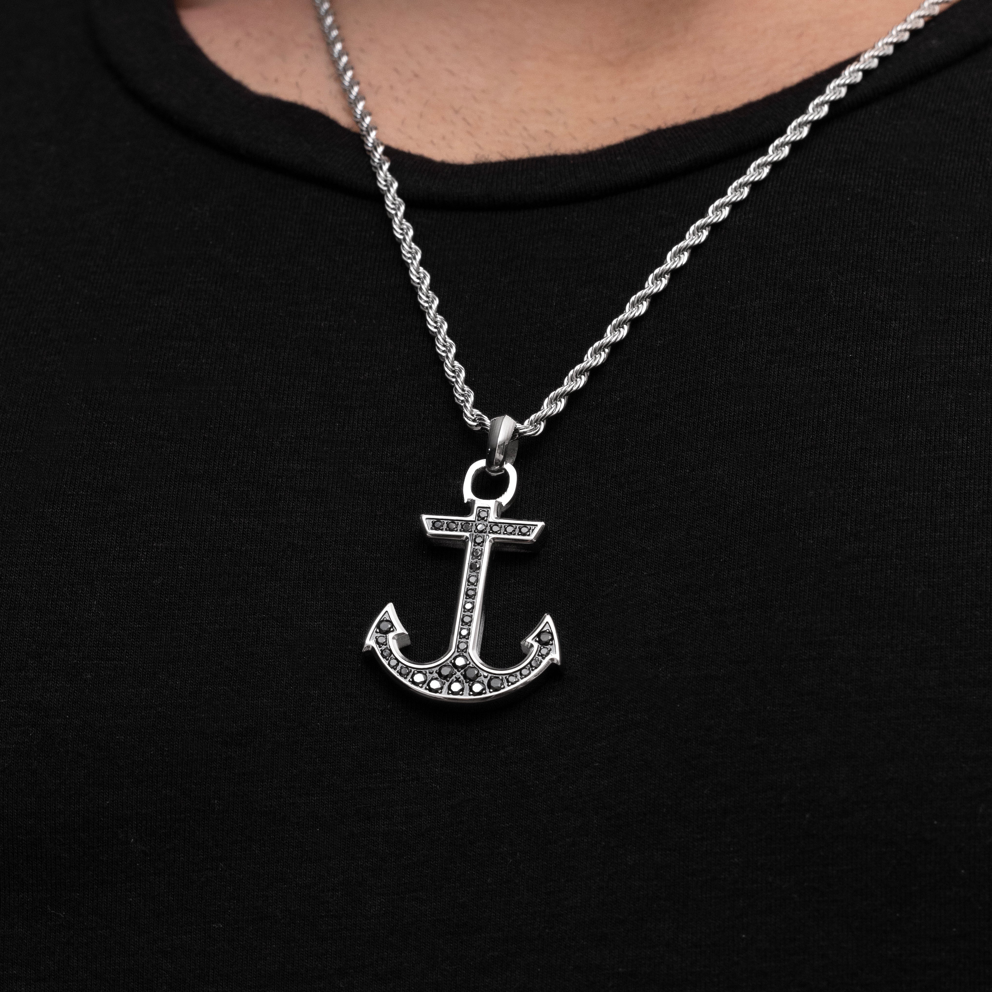 Diamond Anchor Pendant