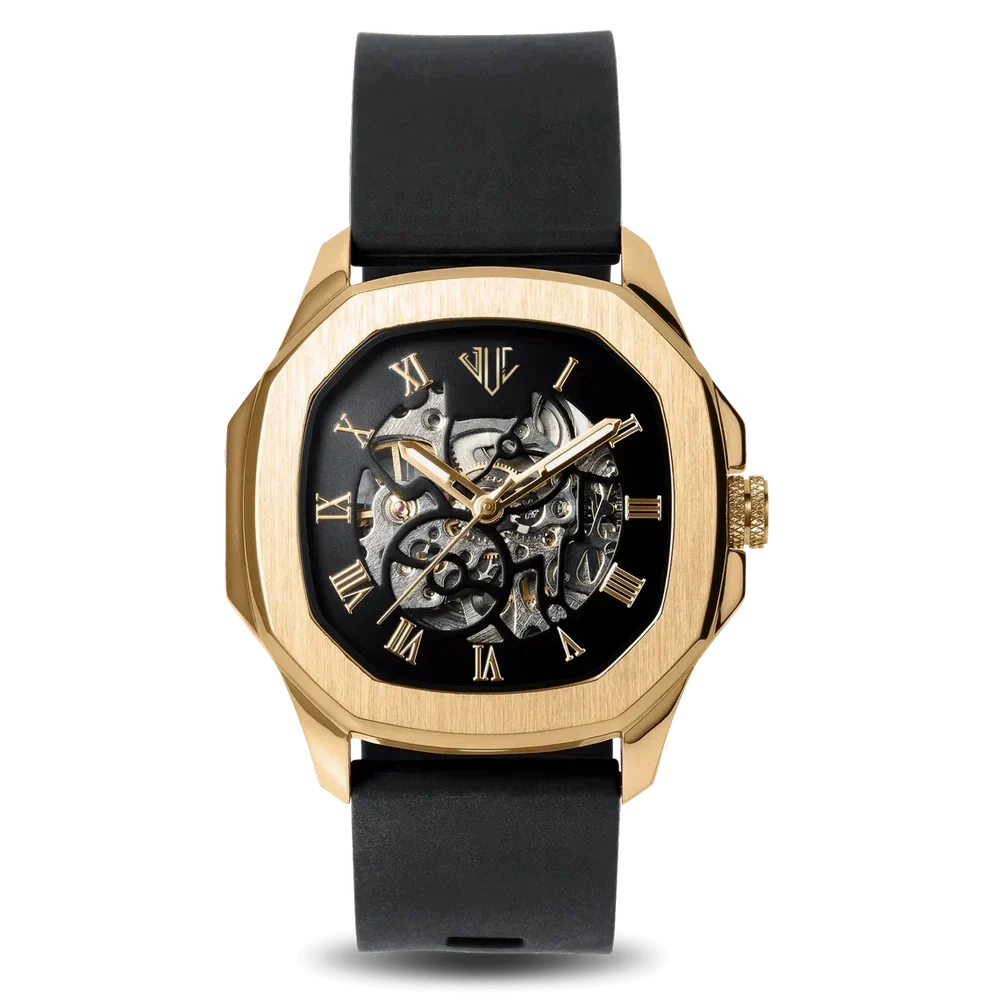 SKELETON JULIVNO WATCH - BLACK/GOLD