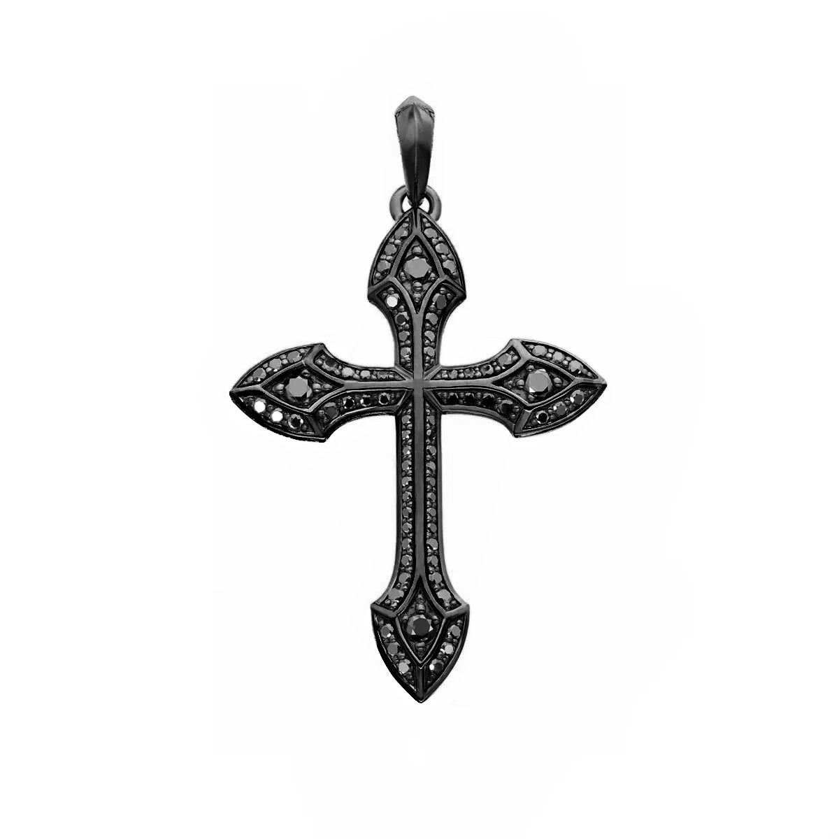 DIAMOND CROSS PENDANT - BLACK