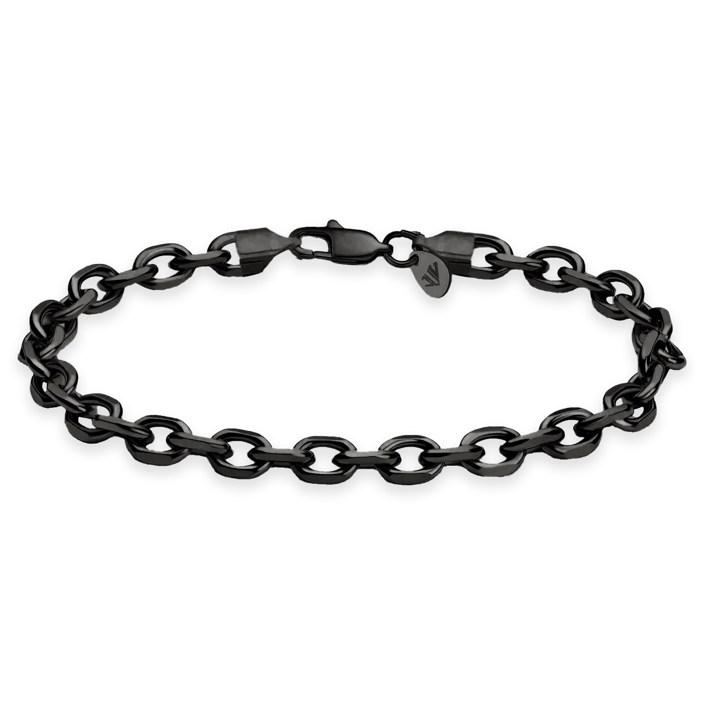 Cable bracelet 5mm black rhodium plated for men