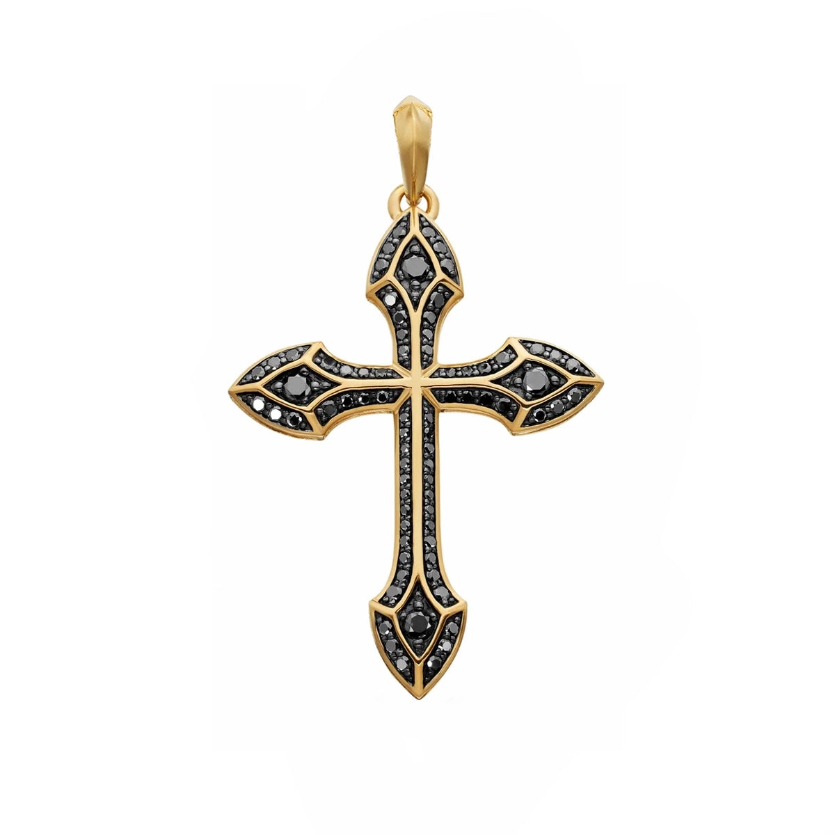 DIAMOND CROSS PENDANT - BLACK/GOLD