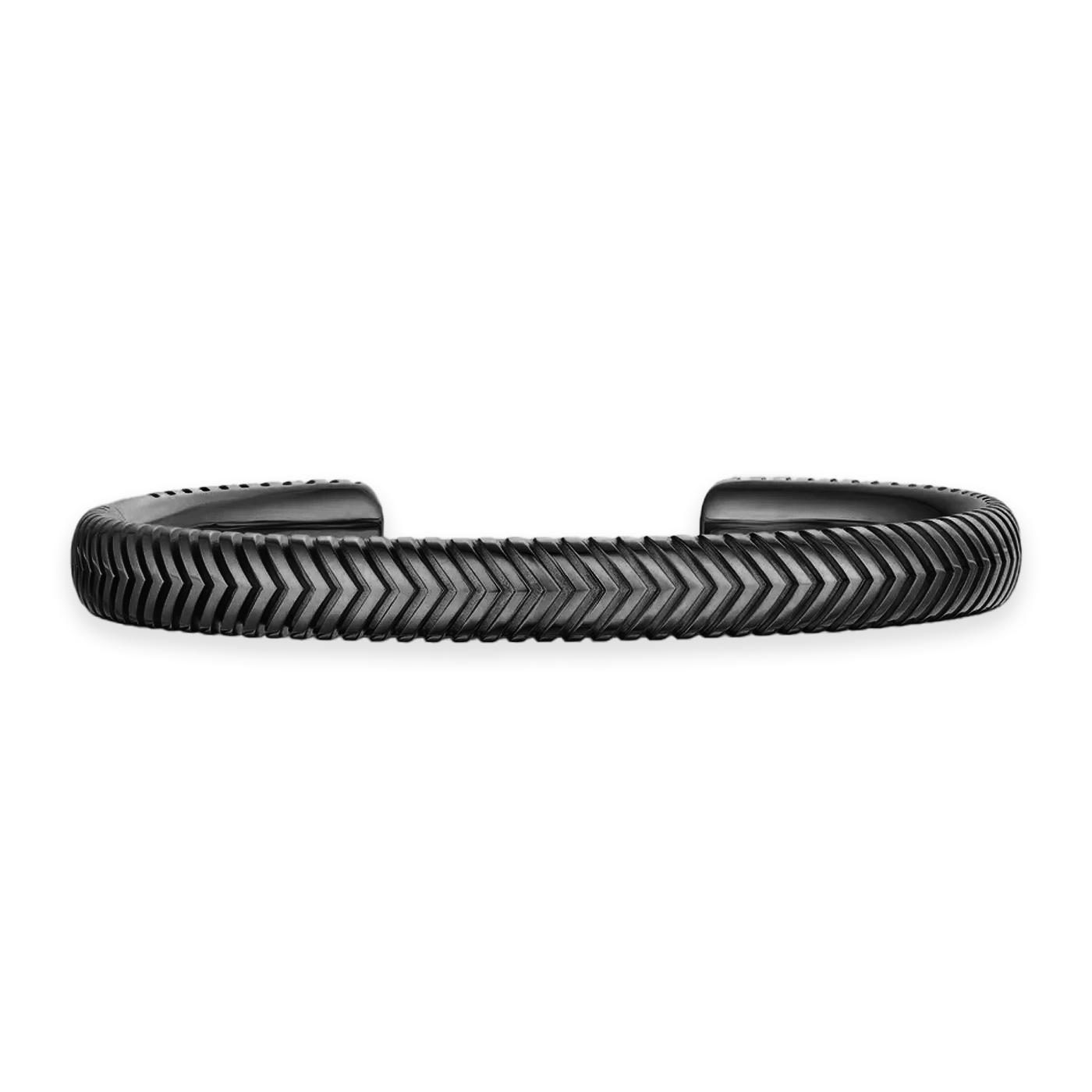 Chevron cuff bracelet 7mm black rhodium plated for men