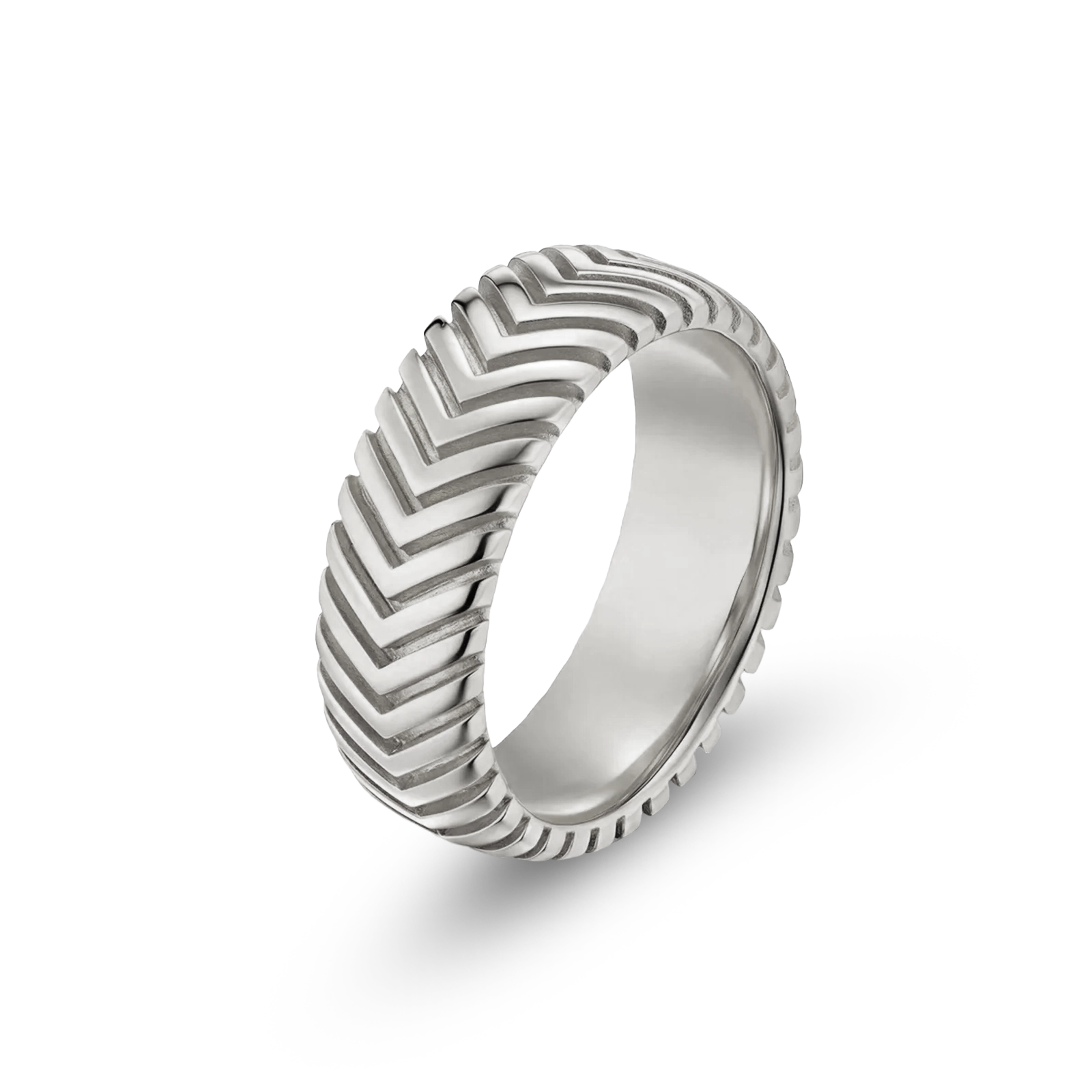 CHEVRON RING - WHITE GOLD (7𝘮𝘮)