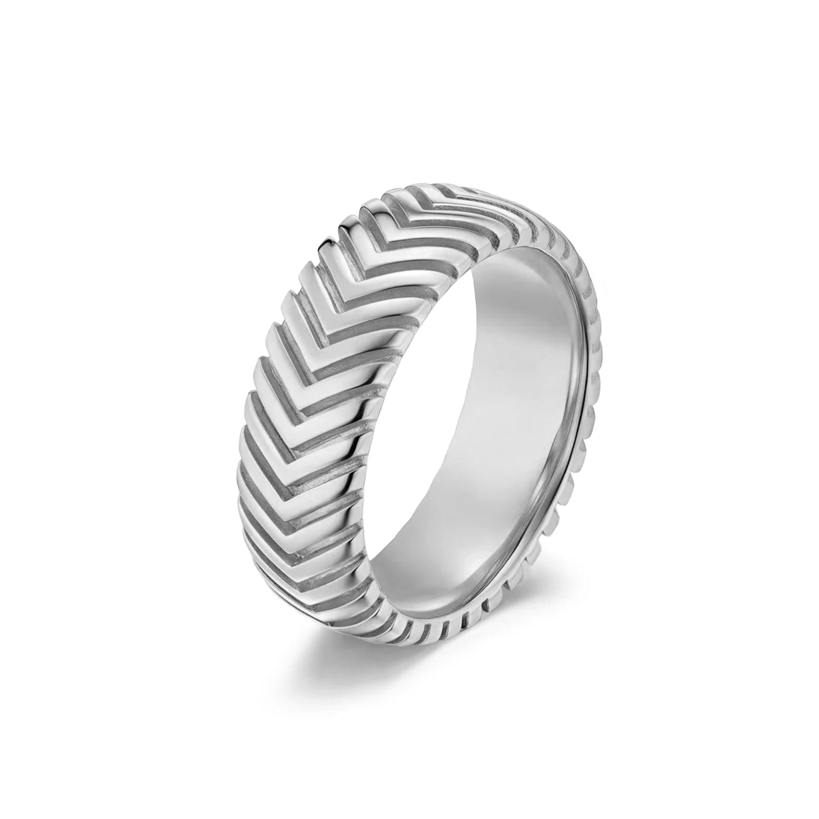 CHEVRON RING - WHITE GOLD (7𝘮𝘮)