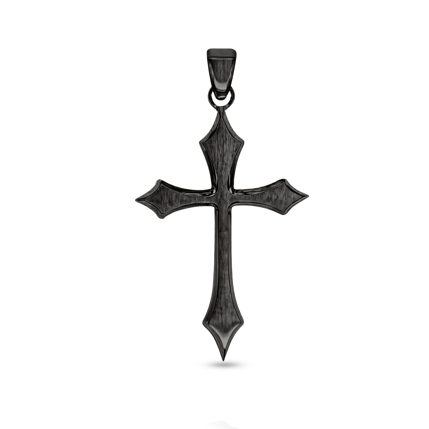 BRUSHED CROSS PENDANT - BLACK (38𝘮𝘮)
