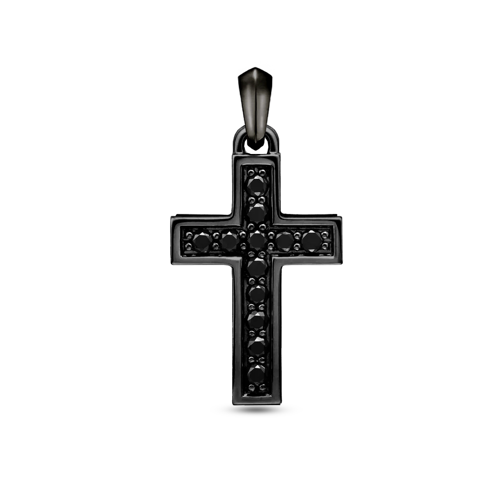 MINIMAL CROSS PENDANT - BLACK (35𝘮𝘮)