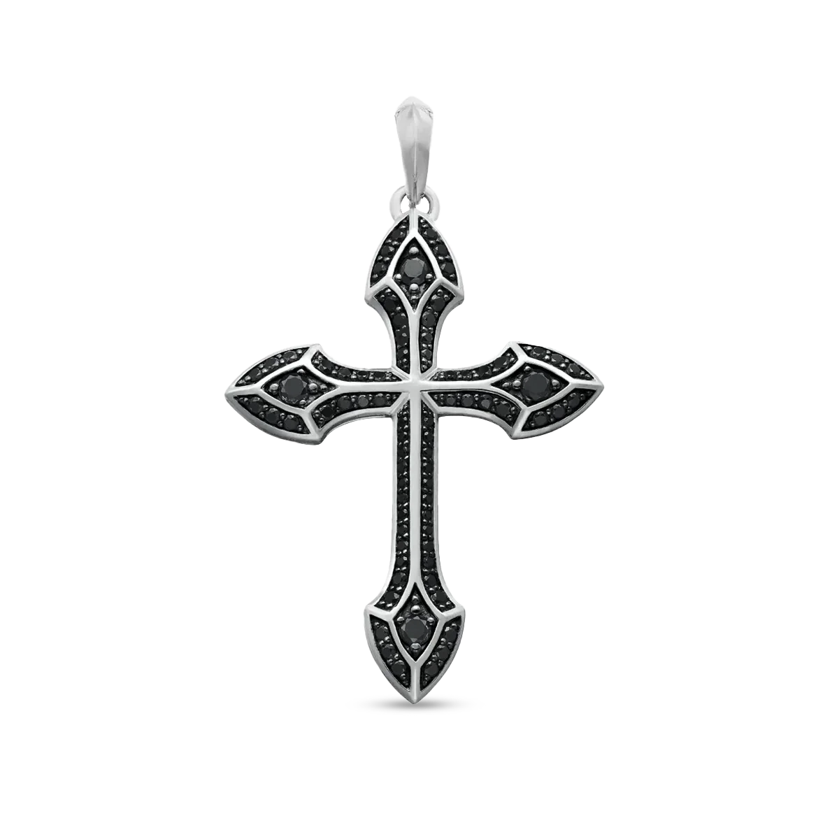 DIAMOND CROSS PENDANT - WHITE GOLD (44𝘮𝘮)
