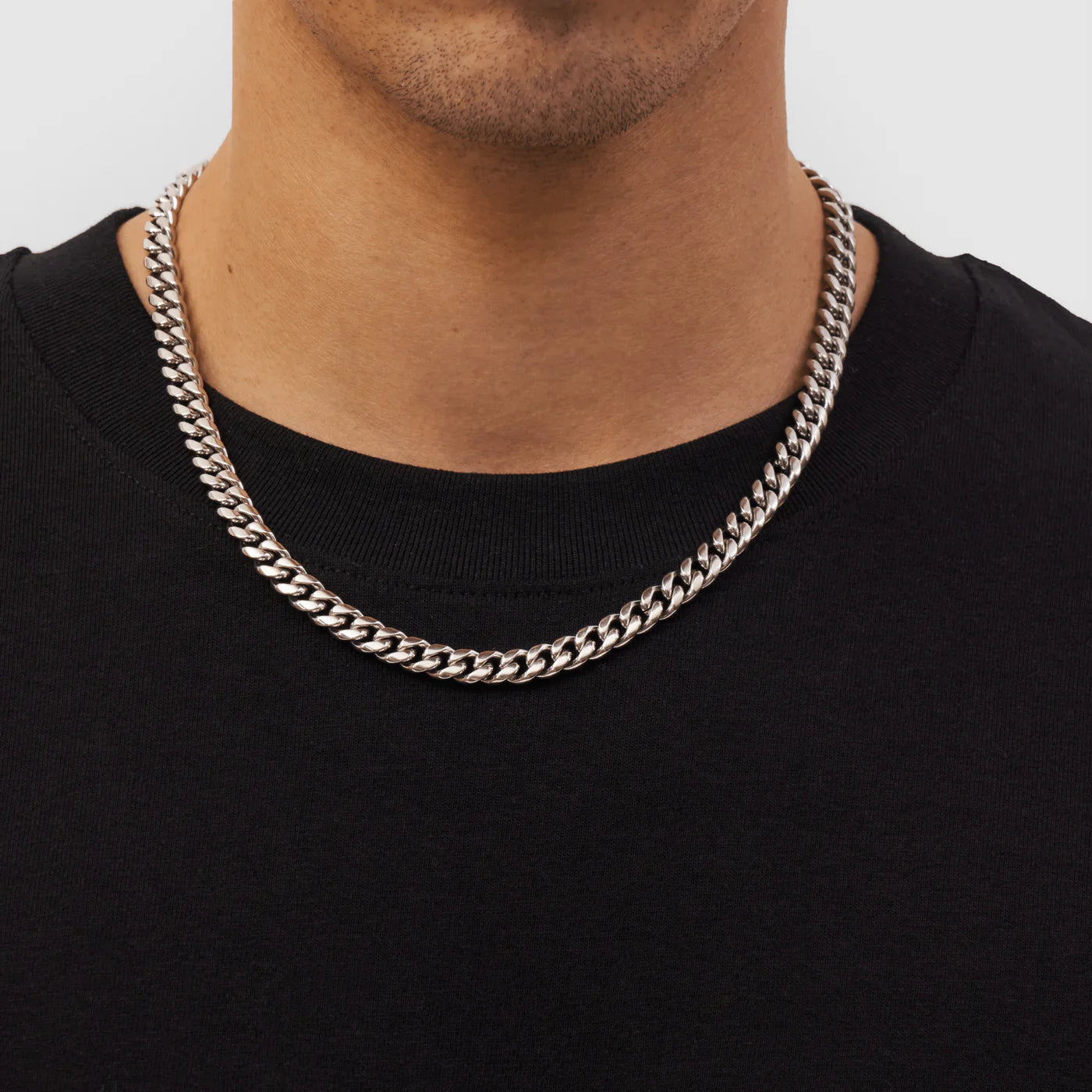 CUBAN CHAIN - WHITE GOLD (8𝘮𝘮)