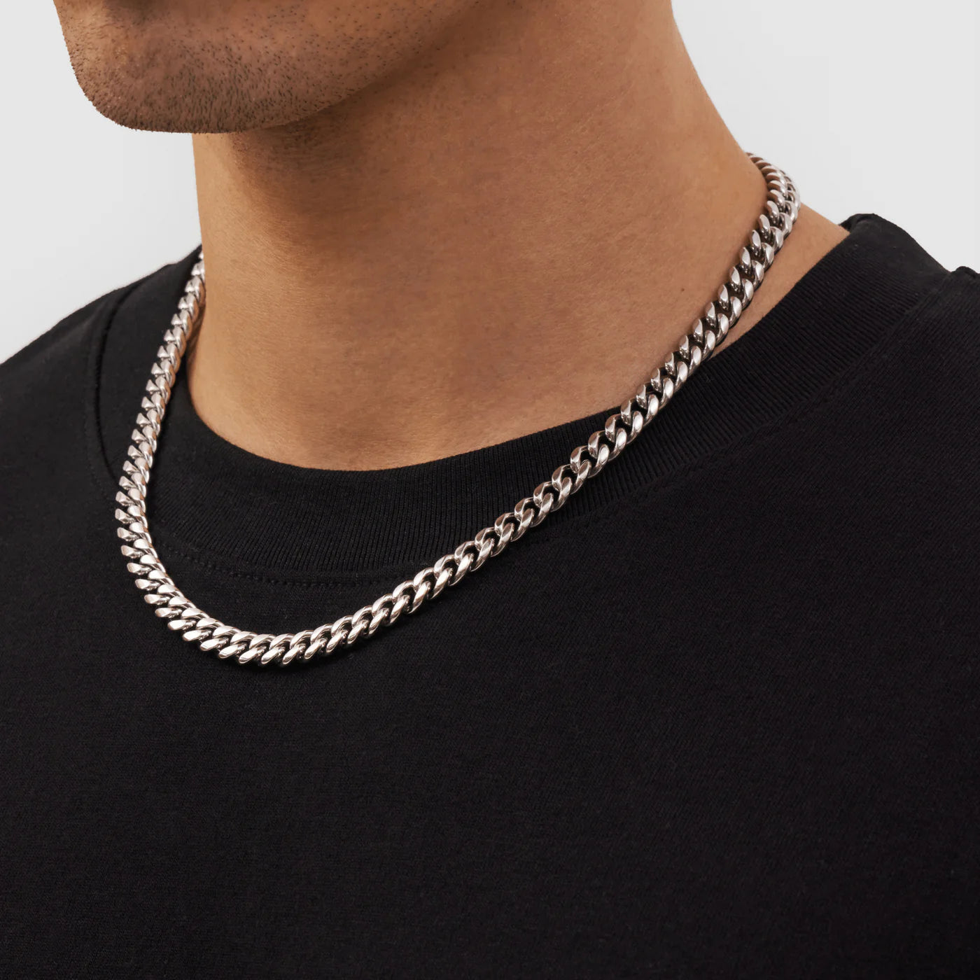 CUBAN CHAIN - WHITE GOLD (8𝘮𝘮)