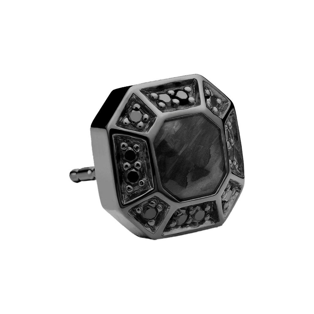 Diamond Hex Stud Earring