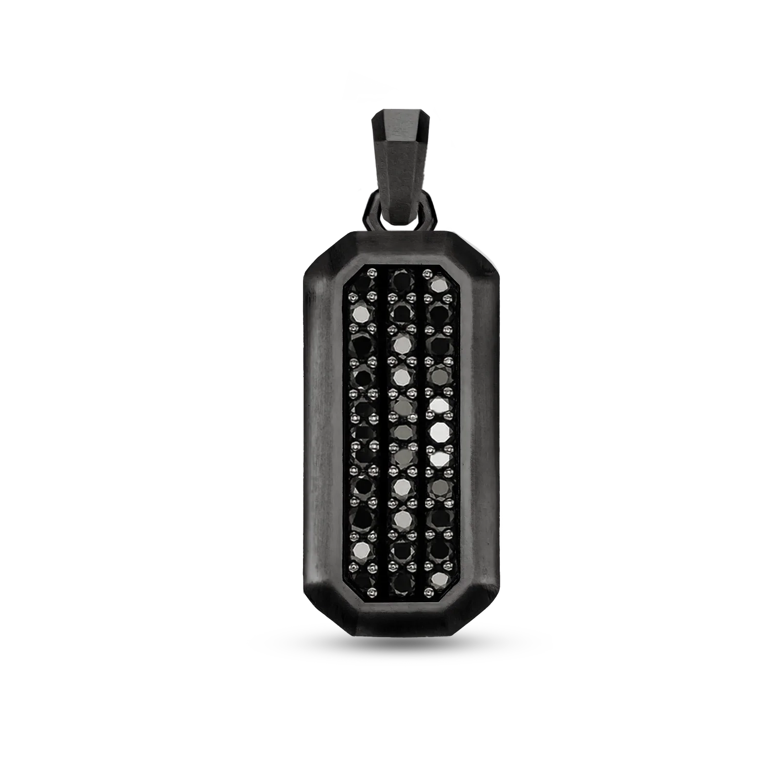 Rectangle pendant in black finish 25mm for men