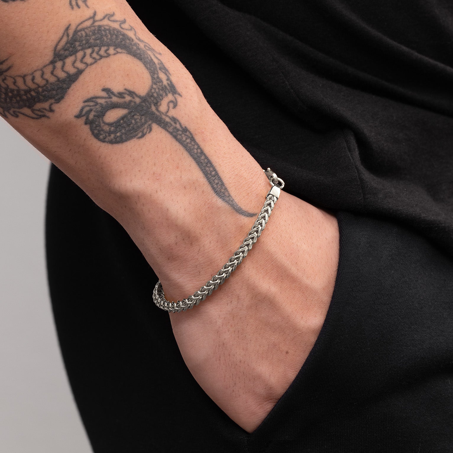 FRANCO BRACELET - WHITE GOLD (4𝘮𝘮)