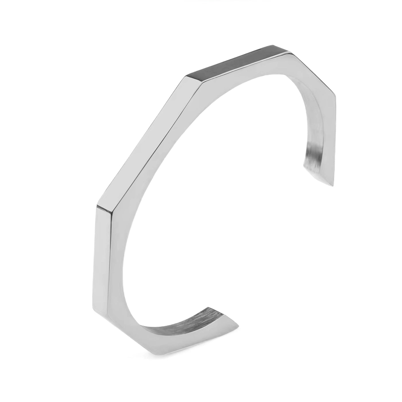 HEXAGON CUFF - WHITE GOLD