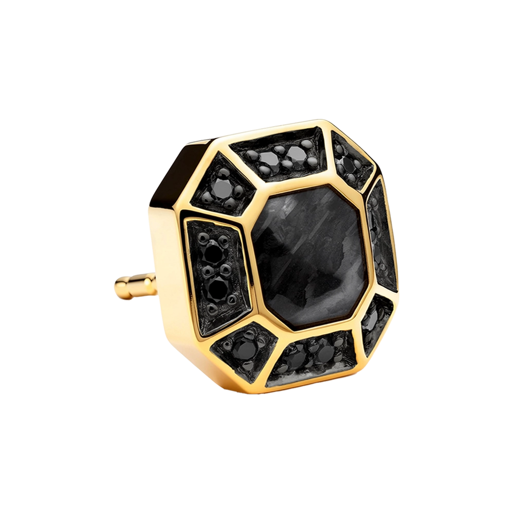 Diamond Hex Stud Earring