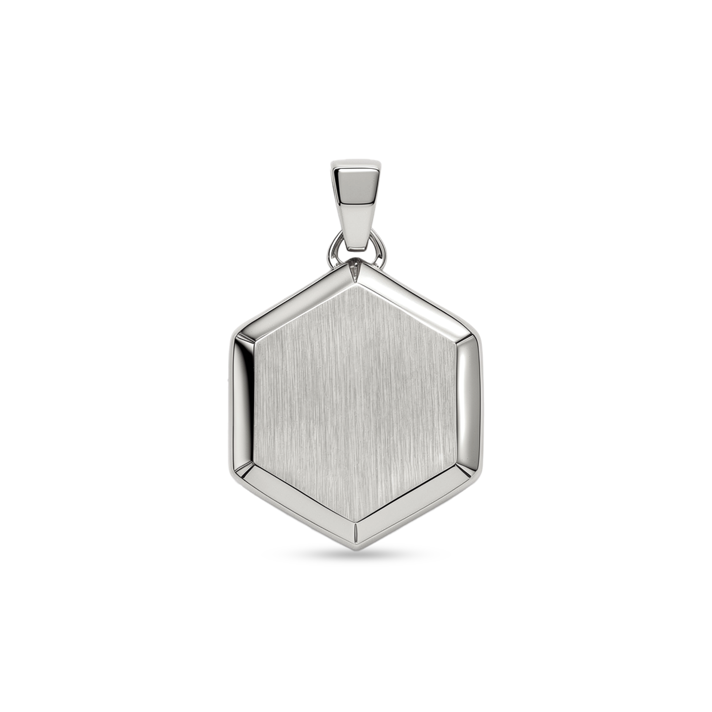 Hexagon pendant silver color 26mm for men