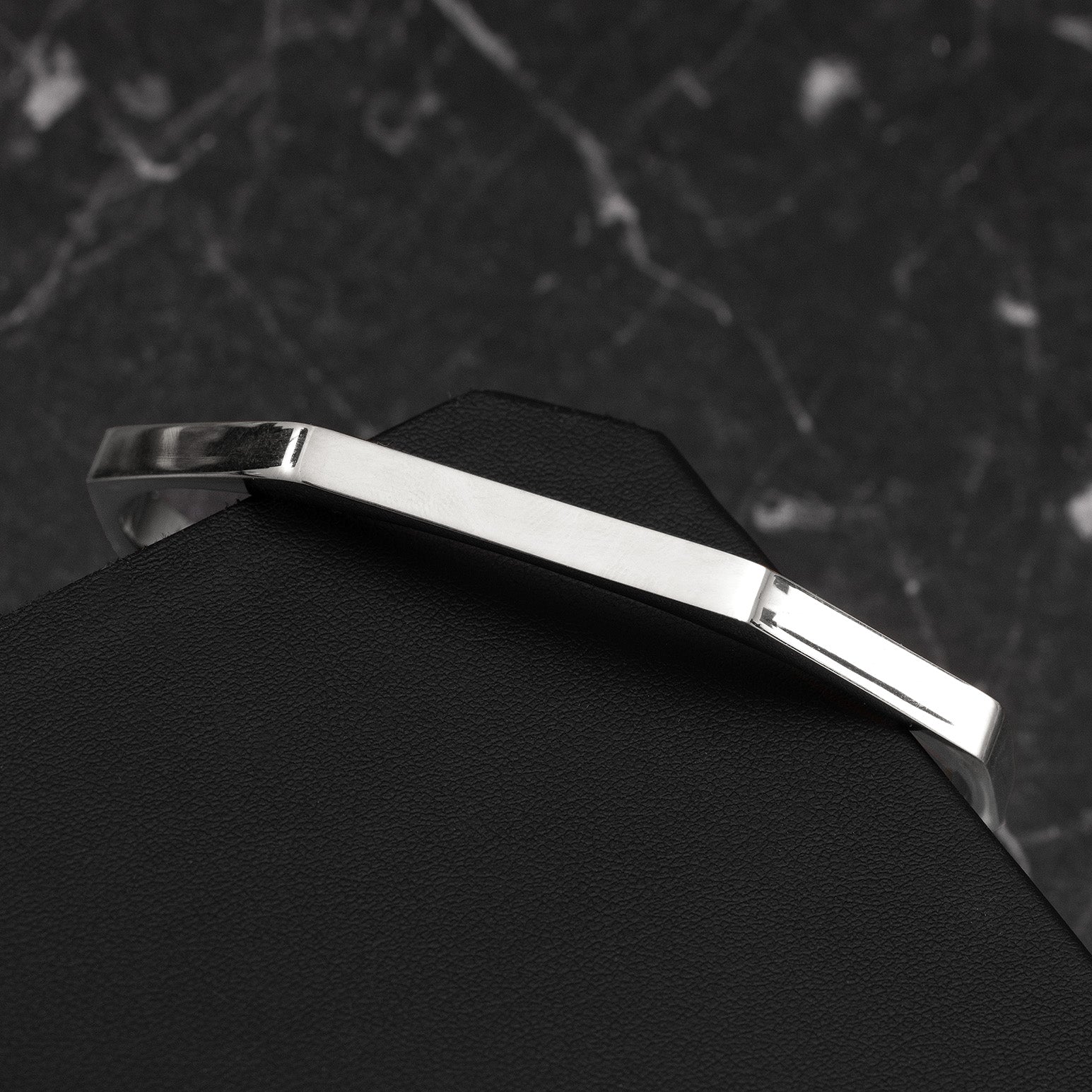 HEXAGON CUFF - WHITE GOLD