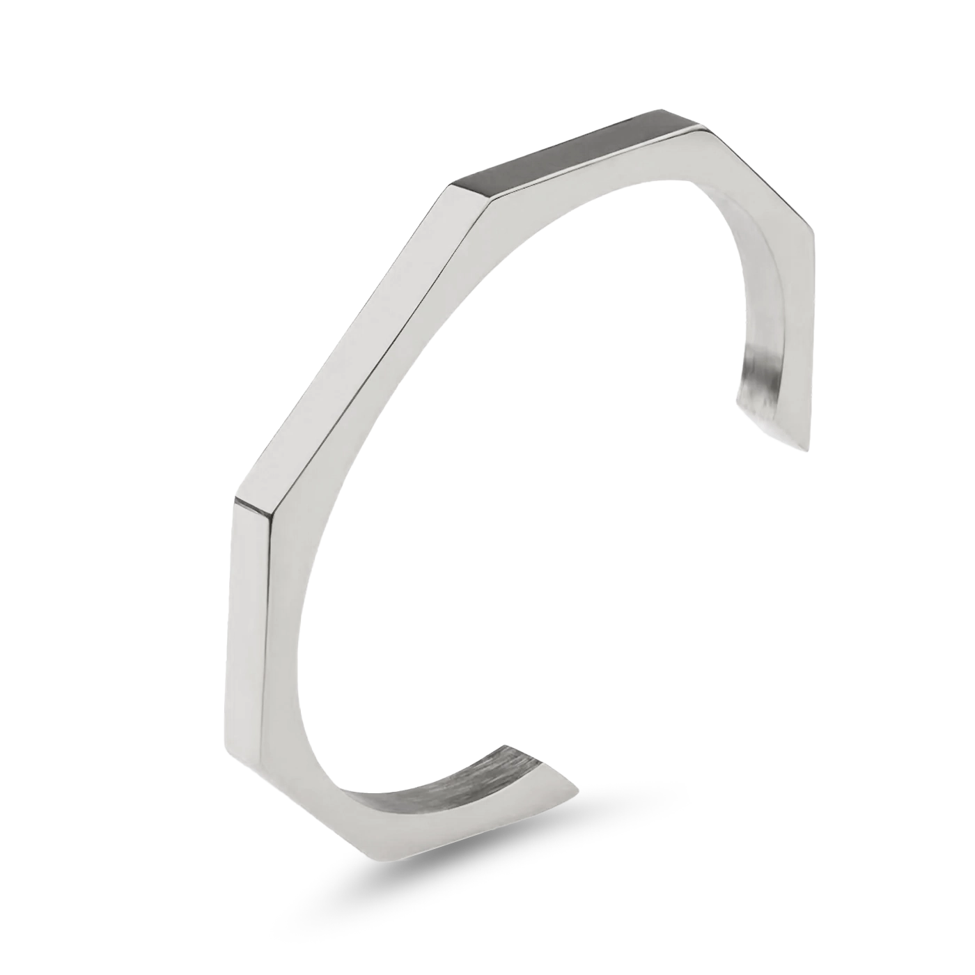 HEXAGON CUFF - WHITE GOLD