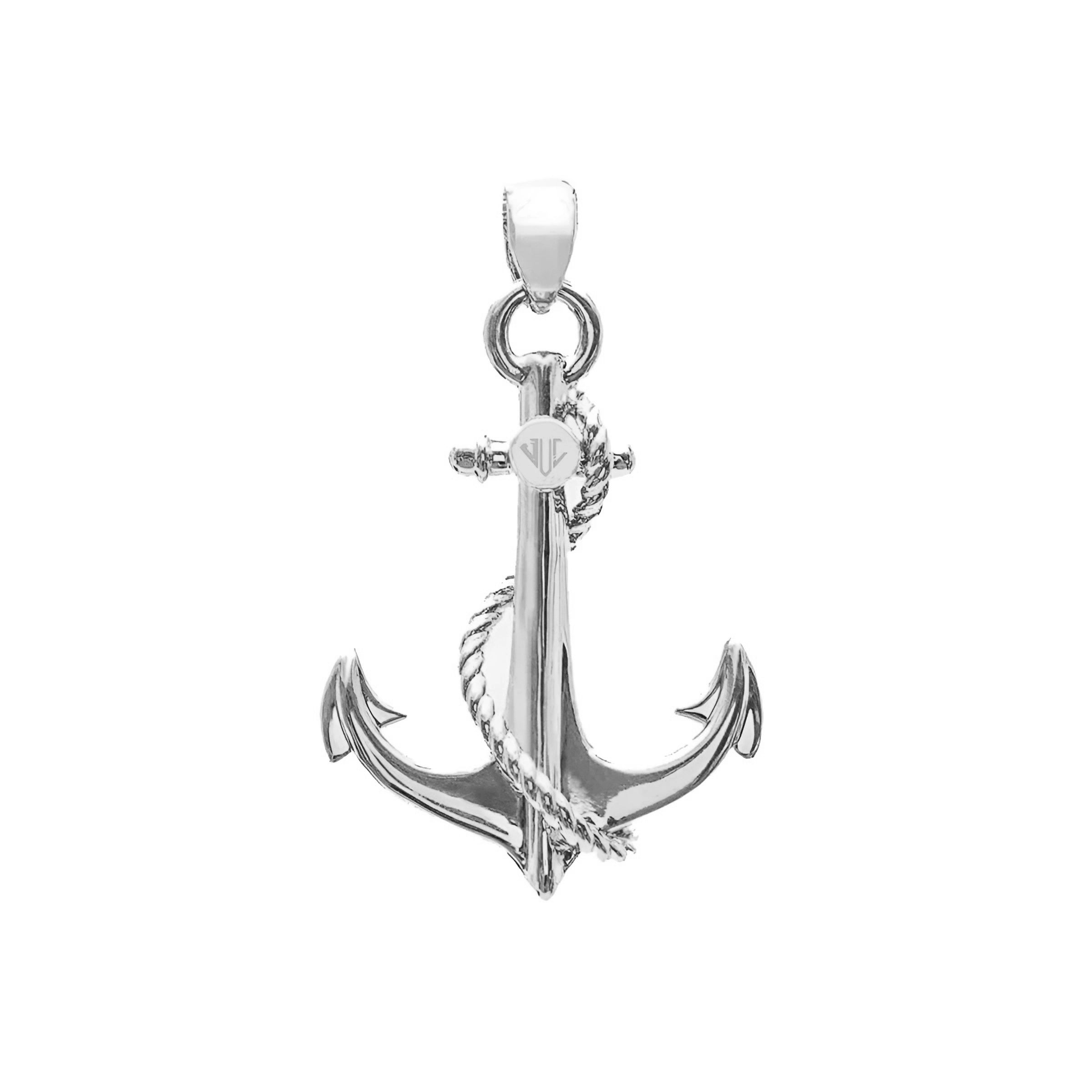 ANCHOR PENDANT - WHITE GOLD