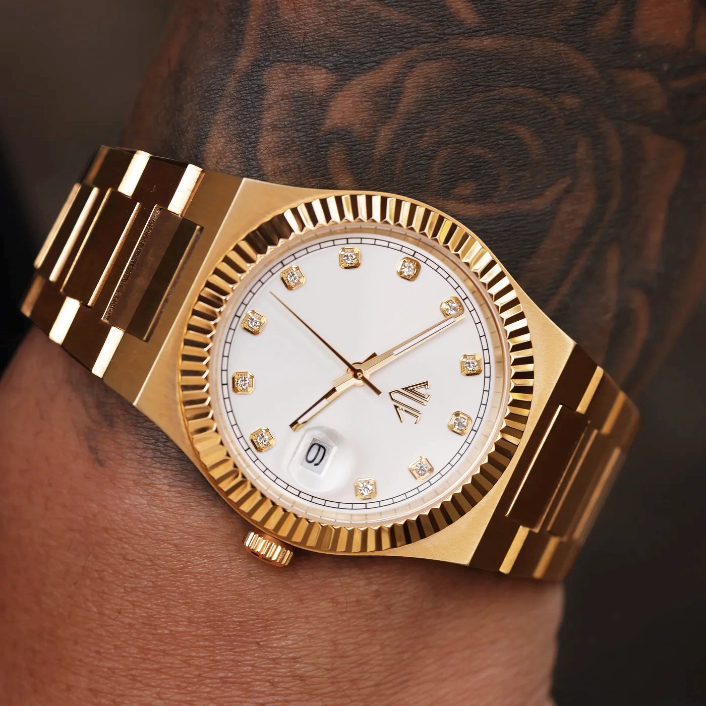 land dweller rolex design inspired gold plated watch julivno