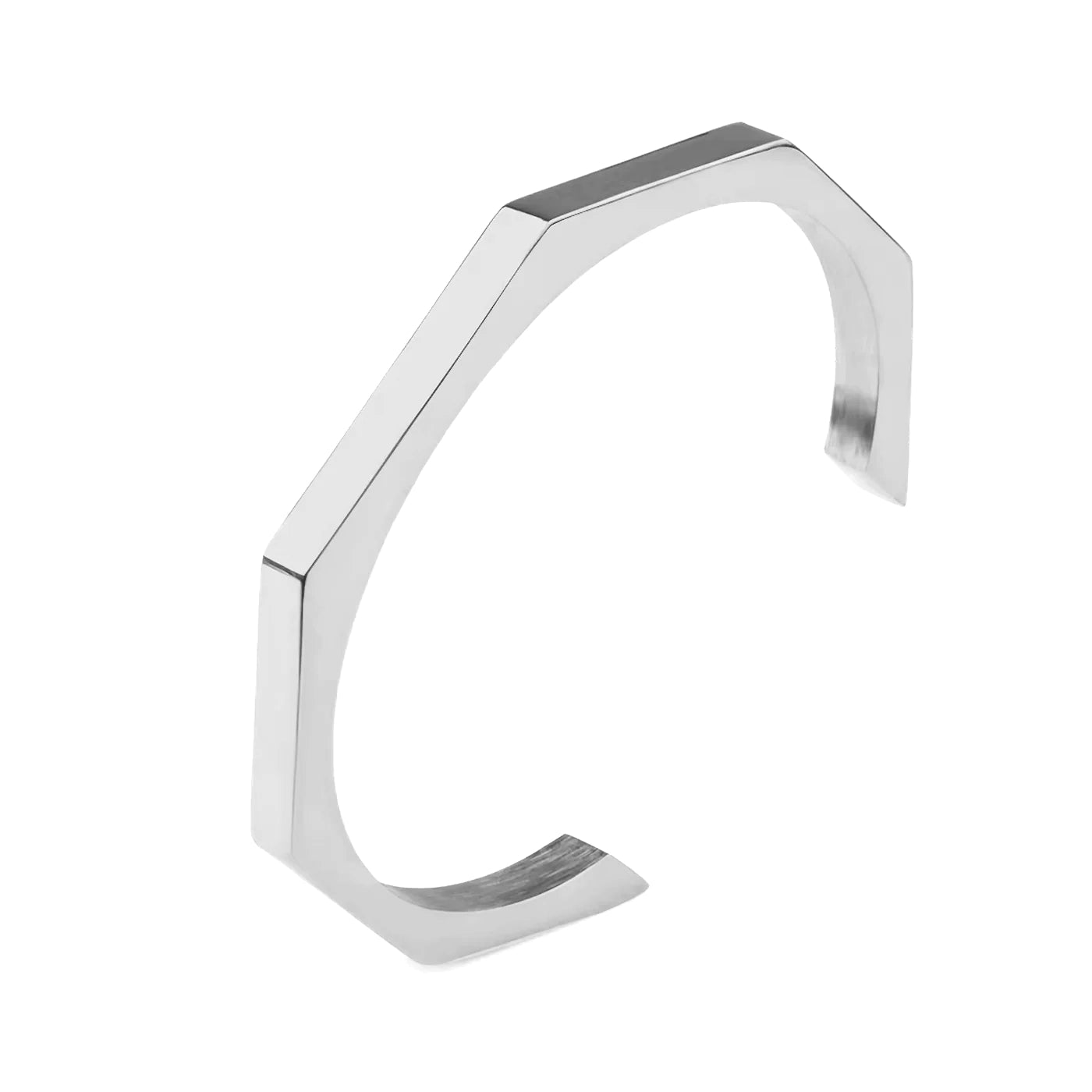 HEXAGON CUFF - WHITE GOLD