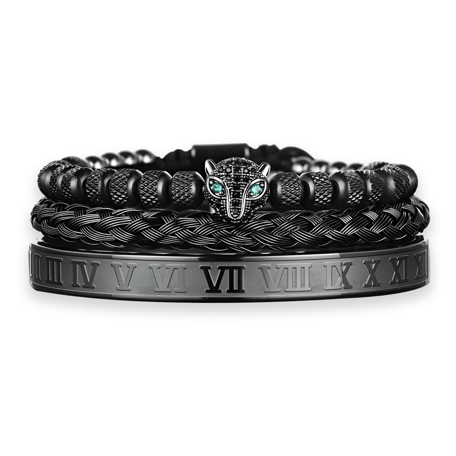 TRIO LEOPARD - BLACK