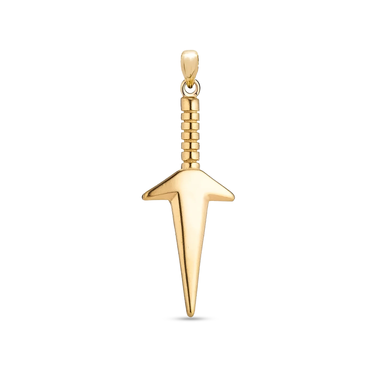 Ninja sword pendant 18K gold plated 37mm for men