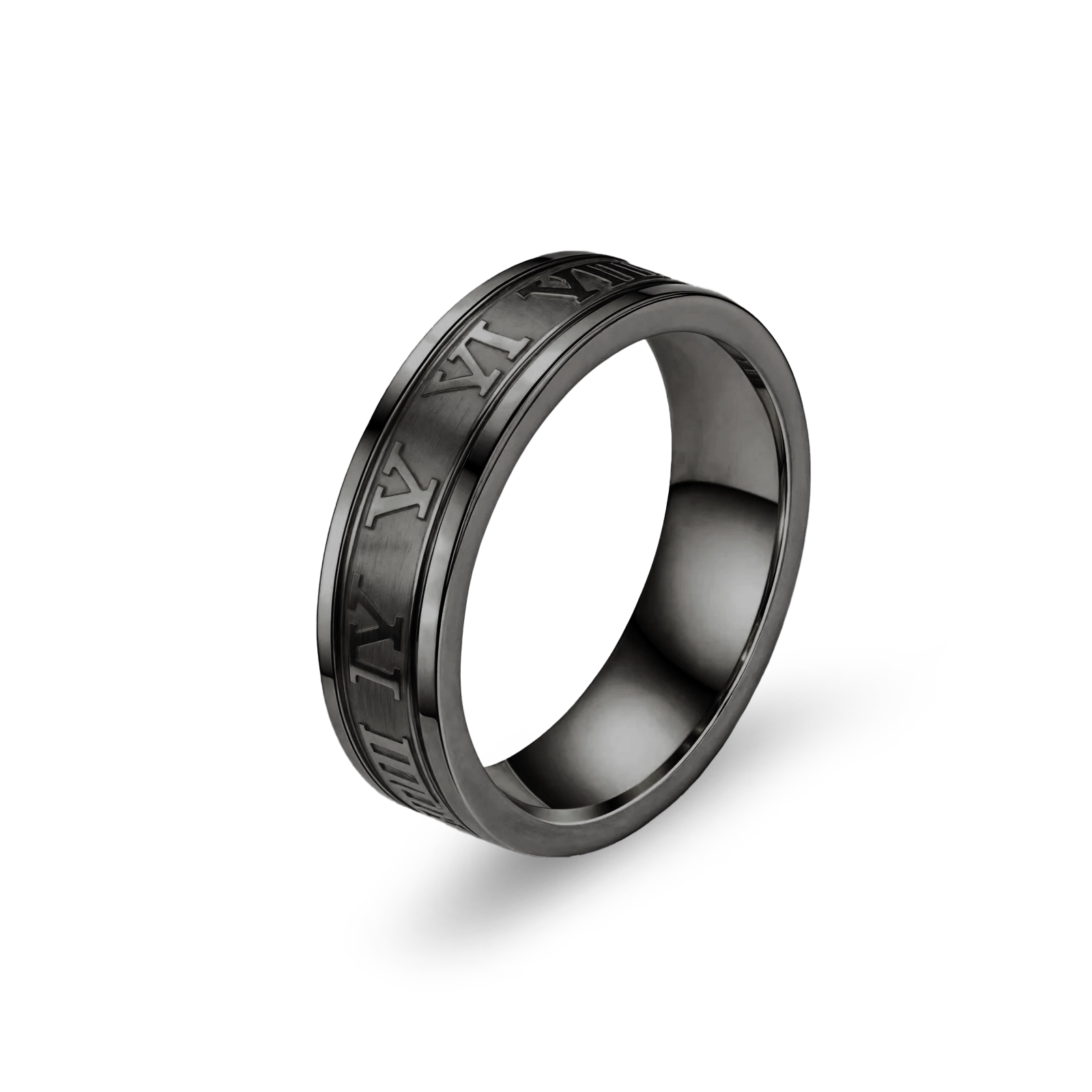 ROMAN RING - BLACK (7𝘮𝘮)