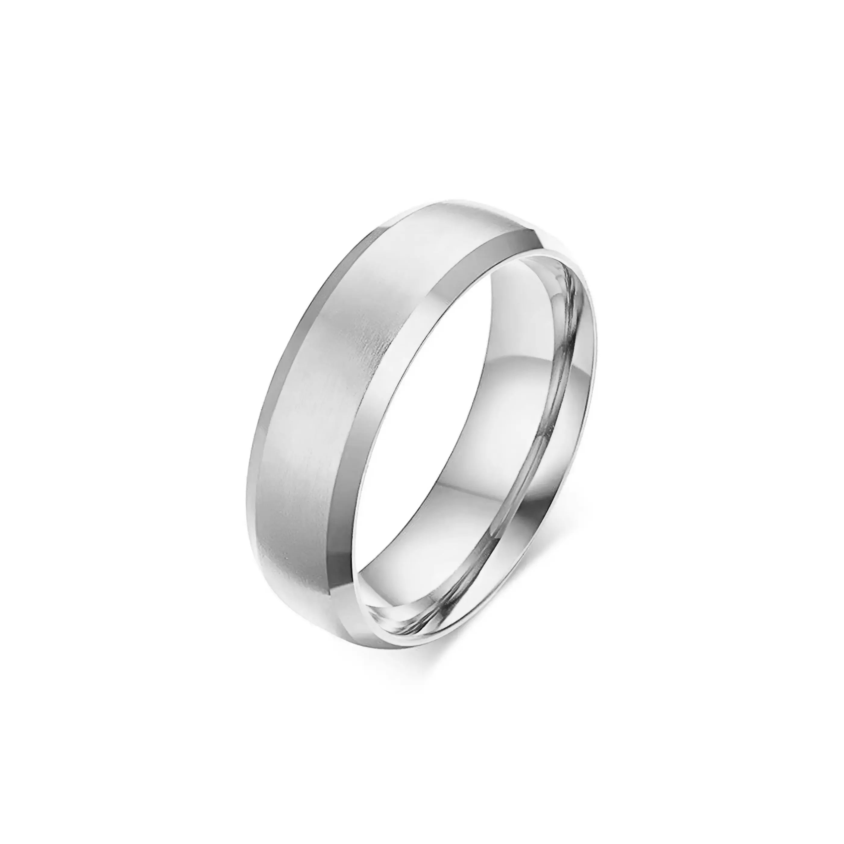 BRUSHED RING - WHITE GOLD