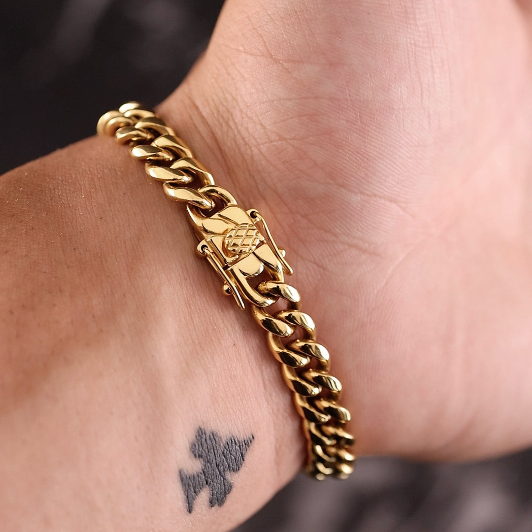 MIAMI CUBAN LINK BRACELET - GOLD (8MM)