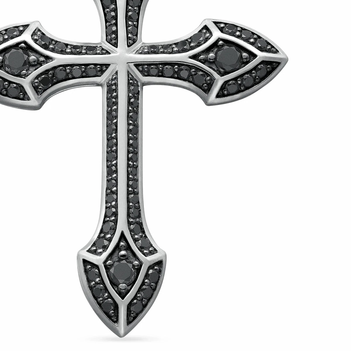 DIAMOND CROSS PENDANT - WHITE GOLD (44𝘮𝘮)