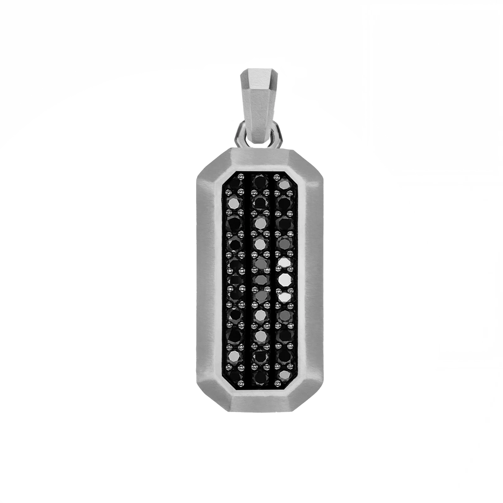 DIAMOND RECTANGLE PENDANT - WHITE GOLD (25𝘮𝘮)