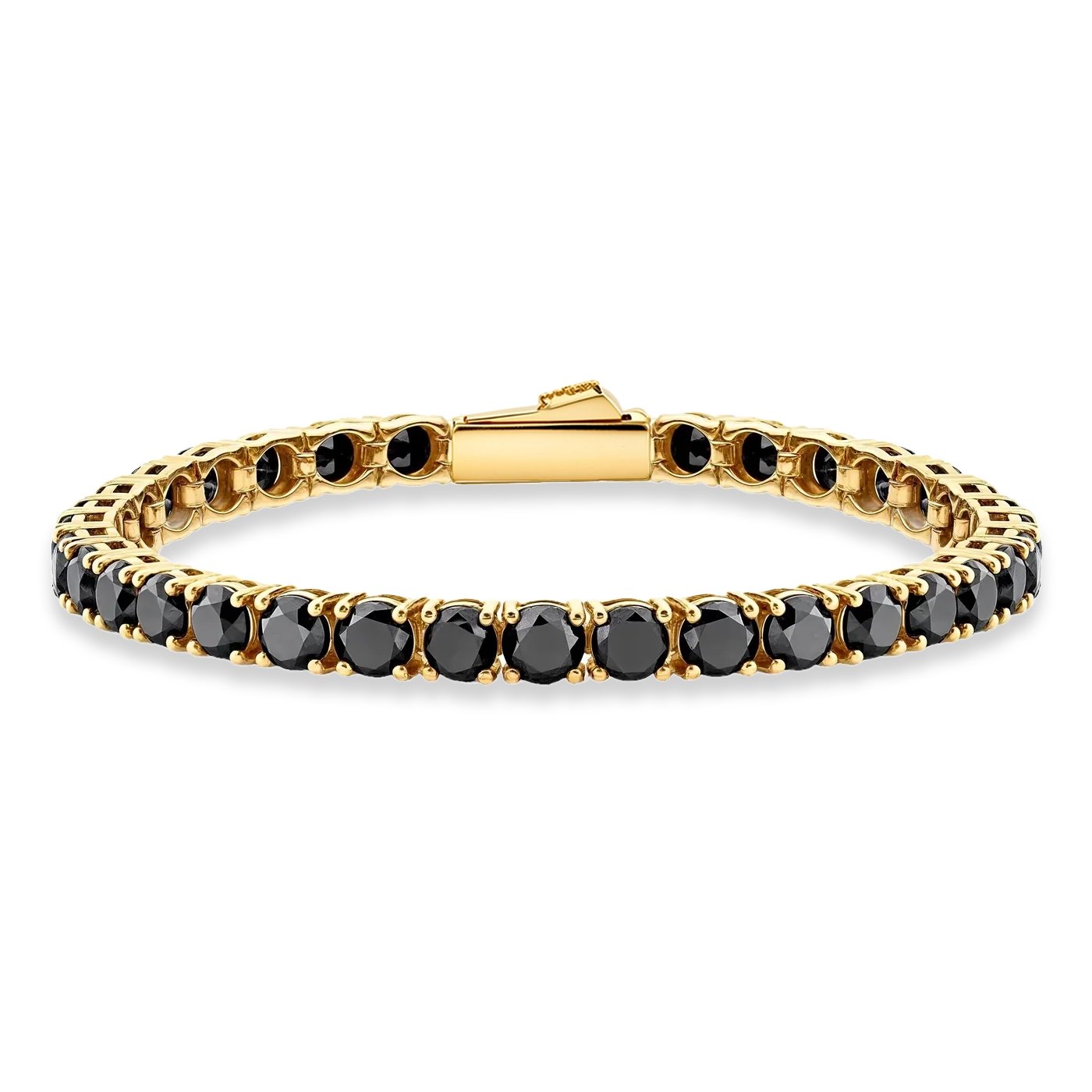 Black and gold tennis bracelet 5mm for men
