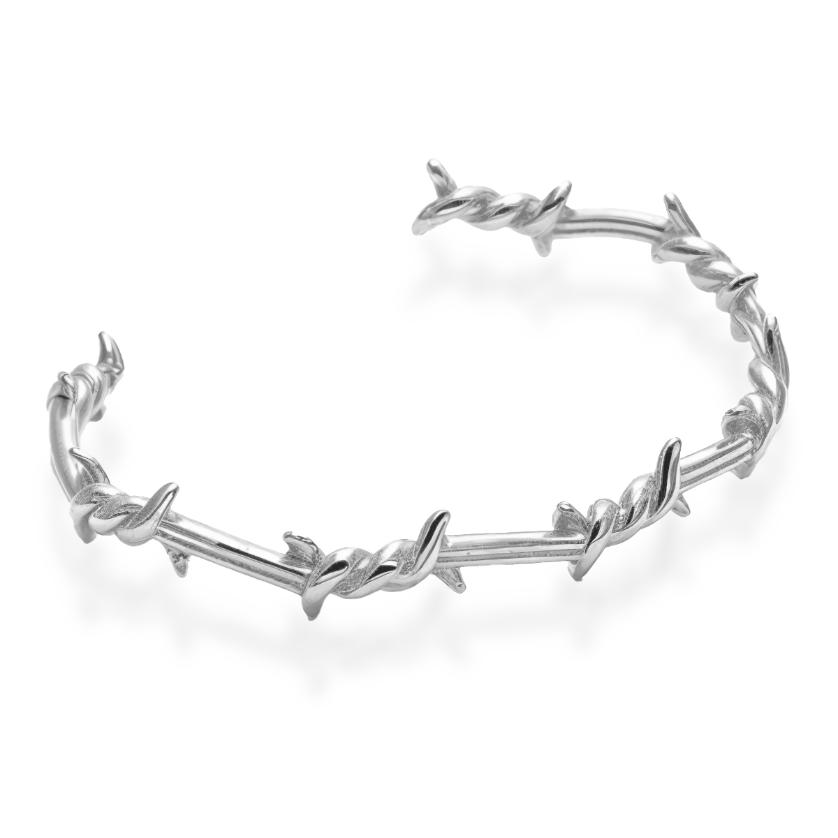 Thorns cuff bracelet 5mm 18K white gold plated for men