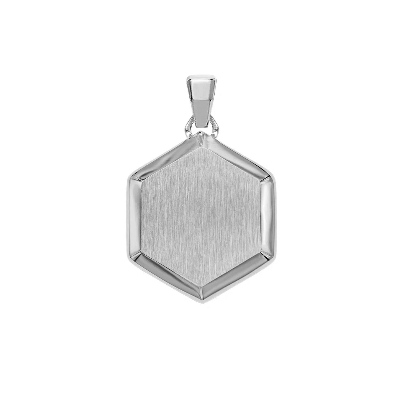 HEXAGON PENDANT - WHITE GOLD (26𝘮𝘮)