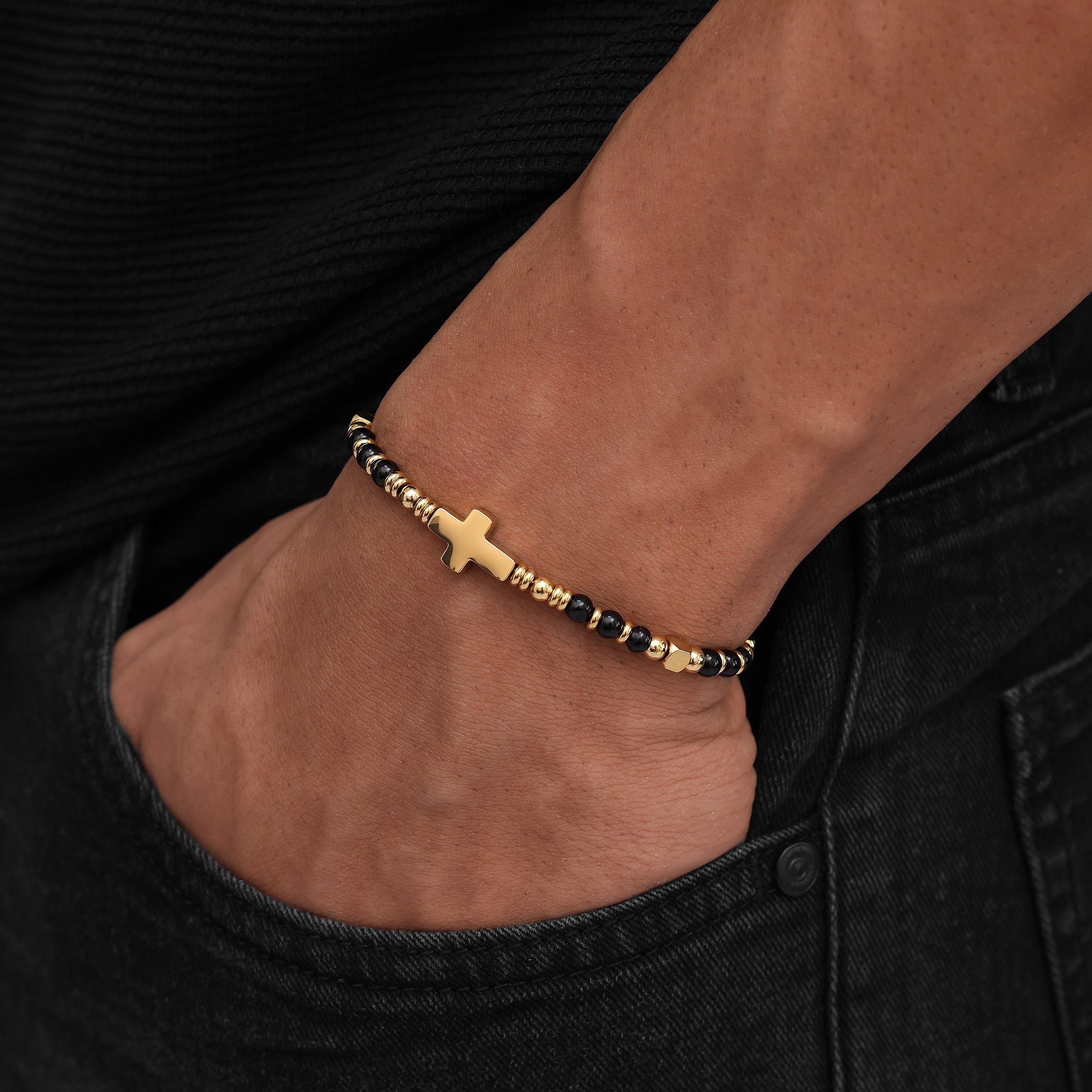 Cross Onyx Bracelet
