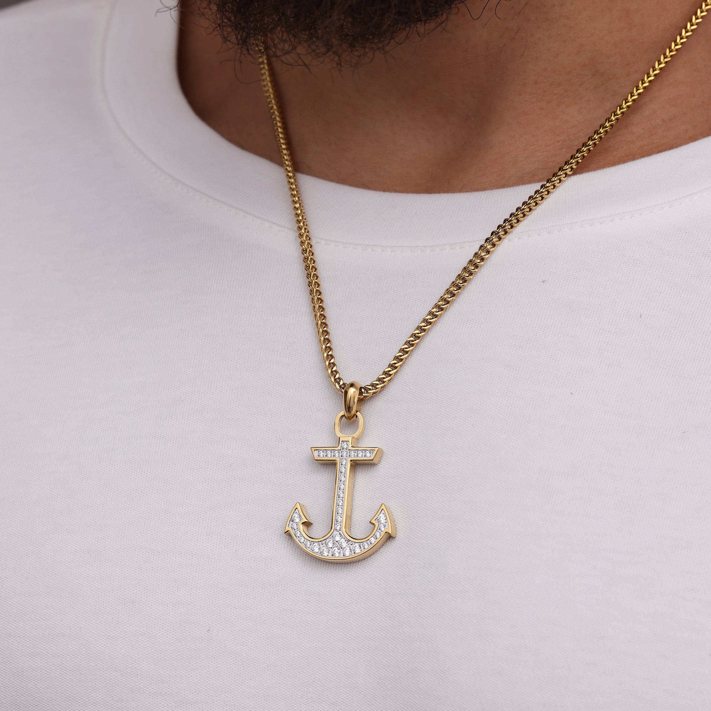 Diamond Anchor Pendant
